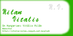 milan vitalis business card