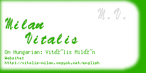 milan vitalis business card